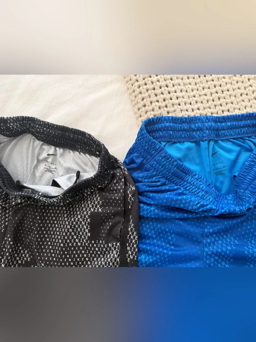 Nike Dri-FIT Boys XL Athletic Shorts Bundle of 2 — Black & Blue
